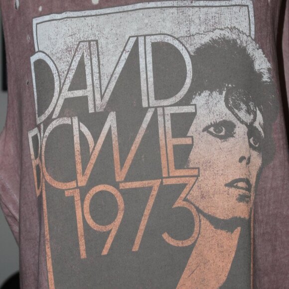 Trunk Ltd David Bowie T Shirt L Distressed Brown - Picture 5 of 9